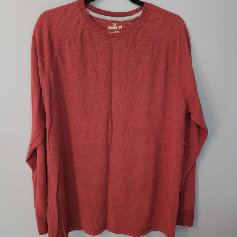 Outdoor Life Red Long Sleeve Crew Neck T-Shirt
